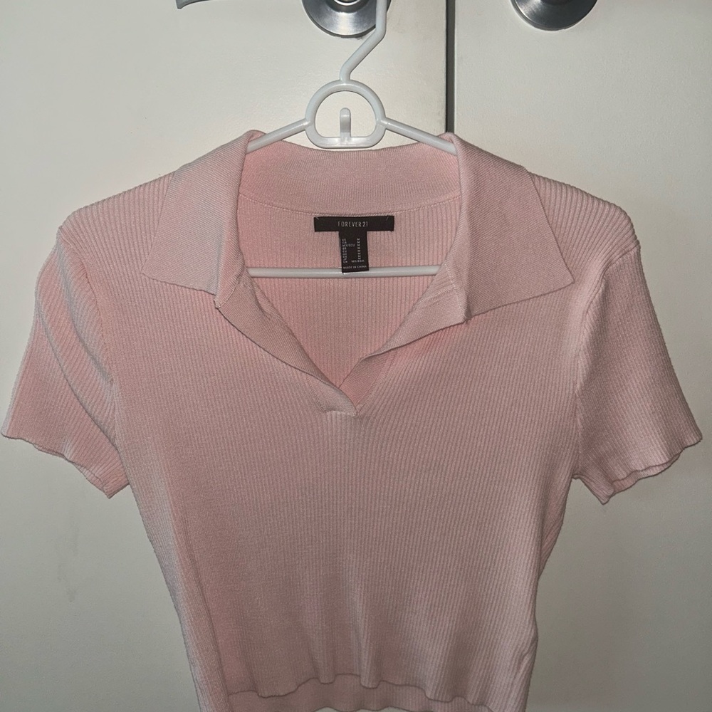 Forever 21 Pink Collard Women's Top